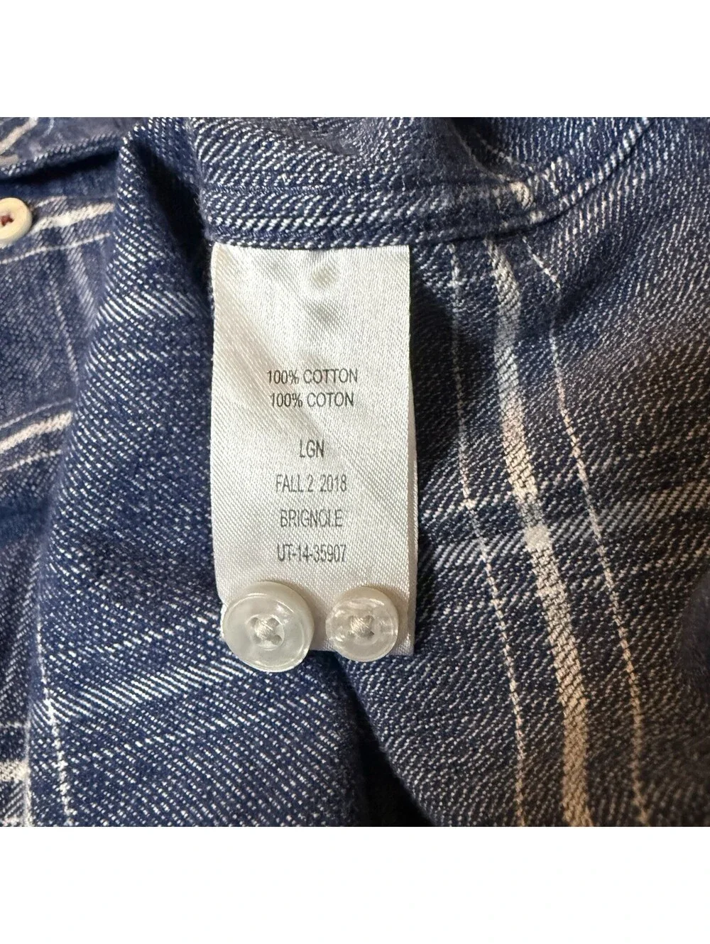 UNTUCKit Brigue Men’s XXL Blue Plaid 100% Cotton Button Front Shirt